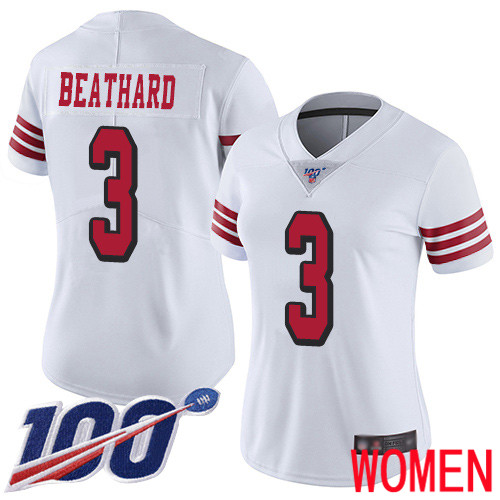 San Francisco 49ers Limited White Women C. J. Beathard NFL Jersey #3 100th Season Rush Vapor Untouchable->san francisco 49ers->NFL Jersey